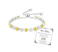Esmoly Bracciale Donna Argento Bracciale Tennis con 12 Colori di Pietre Natali e 5A Sparkle Zircone Regolabile Regalo Compleanno Donna Ragazza (11-Novembre)
