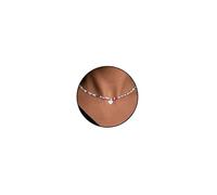 Esmoly Colorate Perle Collana Donna con Lettera A-Z Argento/18K Oro Regalo Compleanno Donna Ragazza 14+2 Inches (Argento L)