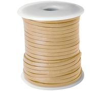 Esnado Cordoncino di cuoio piatto | Larghezza 3 mm, Spessore 1 mm | Lunghezza: 5 metri | Colore: Crema | VERO cuoio - conciato vegetale | per lavori manuali | Creazione di gioielli