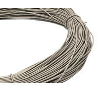 esnado Cordoncino rotondo in pelle, 1,5 mm x 50 m, su rotolo, argento, vera pelle, conciato al vegetale, ideale per gioielli e bracciali, lavori di intreccio, artigianato, decorazioni, fai da te