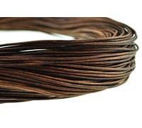 esnado Filo di cuoio rotondo 2 mm | Mesh marrone legno | Lunghezza: 100 metri | conciato al vegetale - per la creazione creativa di cuoio e gioielli