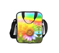 ESNAIUVCD 3d Colorful Girasole Stampa Uomini Donne Pvc Shopping Bag Trasparente Impermeabile Vedere Attraverso Borsa, Con Maniglie Per Pranzo