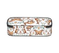 ESNAIUVCD Astuccio con stampa di canguro e zoo, per bambini, astuccio per penne scolastiche di grande capacità, astuccio per la scuola elementare