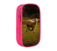 ESNAIUVCD Astuccio con stampa di cavalli neri e nuvole rosse incandescenti, portamonete, portachiavi, porta carte, grande astuccio per penne per bambini ragazzi scuola ufficio, rosa, Taglia unica,
