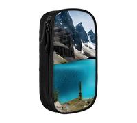 ESNAIUVCD Astuccio con stampa di montagne rocciose, portamonete, chiavi, carte, grande, per bambini, ragazzi, scuola e ufficio, Nero , Taglia unica, Beauty Case