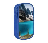 ESNAIUVCD Astuccio con stampa di montagne rocciose, portamonete, chiavi, carte, grande, per bambini, ragazzi, scuola e ufficio, Blu, Taglia unica, Beauty Case