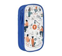 ESNAIUVCD Astuccio con stampa illustrazione "I Love The 90s", portamonete, chiavi, carte, grande, per bambini, ragazzi, scuola, ufficio, Blu, Taglia unica, Beauty Case