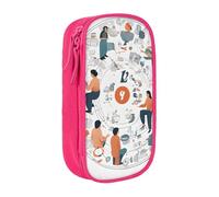 ESNAIUVCD Astuccio con stampa illustrazione "I Love The 90s", portamonete, chiavi, carte, grande, per bambini, ragazzi, scuola, ufficio, rosa, Taglia unica, Beauty Case