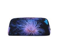 ESNAIUVCD Astuccio grande con stampa di anemoni marini con cerniera, astuccio per matite da lavoro o da viaggio, astuccio multifunzionale per trucchi, Oro, Taglia unica, Beauty Case