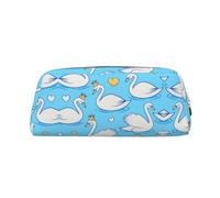 ESNAIUVCD Astuccio grande con stampa di un cigno carino con cerniera, astuccio per matite da lavoro o da viaggio, astuccio multifunzionale per matite e trucchi, Oro, Taglia unica, Beauty Case