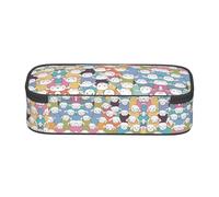 ESNAIUVCD Astuccio per matite con stampa di pecore colorate e carino, per bambini, astuccio per penne scolastiche di grande capacità, astuccio per penne per la scuola elementare
