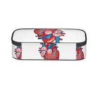 ESNAIUVCD Astuccio per matite per bambini, con motivo anatomia umana, con motivo grafico a cuore, grande capacità, astuccio per penne per la scuola elementare, astuccio per cancelleria per bambini