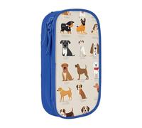ESNAIUVCD Astuccio portamatite con stampa di razza di cane, portamonete, portachiavi, porta carte, grande, per bambini, ragazzi, scuola e ufficio, Blu, Taglia unica, Beauty Case