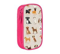 ESNAIUVCD Astuccio portamatite con stampa di razza di cane, portamonete, portachiavi, porta carte, grande, per bambini, ragazzi, scuola e ufficio, rosa, Taglia unica, Beauty Case