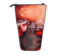 ESNAIUVCD Astuccio retrattile personalizzato con stampa di bicchieri di vino rosso, astuccio con nome firmato personalizzato per studenti, bambini e adulti, per scuola e ufficio