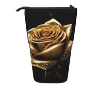 ESNAIUVCD Astuccio retrattile personalizzato con stampa rosa dorata, astuccio con nome firmato per studenti, bambini e adulti, per scuola e ufficio