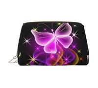 ESNAIUVCD Beauty case con stampa di farfalle danzanti, borsa per cosmetici, da donna, in pelle PU, con cinturino da polso, borsa da viaggio per articoli da toeletta, Oro, Taglia unica