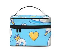 ESNAIUVCD Beauty case con stampa di un cigno carino grande borsa cosmetica da viaggio borsa per il trucco organizer per le donne, Nero , Taglia unica, Beauty Case