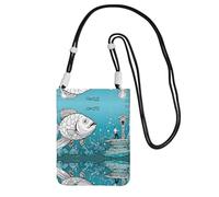 ESNAIUVCD Big Fish Print Carry A Mobile Phone Bag Diagonally, Crossbody Bag, Adatto per il trasporto di cambiamenti del telefono cellulare, ecc, Nero , Taglia unica