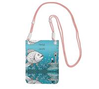 ESNAIUVCD Big Fish Print Carry A Mobile Phone Bag Diagonally, Crossbody Bag, Adatto per il trasporto di cambiamenti del telefono cellulare, ecc, rosa, Taglia unica
