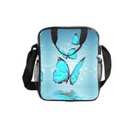 ESNAIUVCD Borsa della spesa trasparente del PVC degli uomini delle donne della stampa della farfalla animale impermeabile vedere attraverso la borsa, con le maniglie per il pranzo