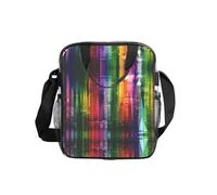 ESNAIUVCD Borsa della spesa trasparente impermeabile del PVC degli uomini delle donne della stampa della città dell'arcobaleno vede attraverso la borsa, con le maniglie per il pranzo