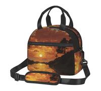 ESNAIUVCD Borsa termica per il pranzo con stampa di alba, borsa termica portatile, per adolescenti, lavoro, picnic, borsa termica