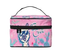ESNAIUVCD Cool Liama Print Toiletry Bag Large Cosmetic Bag Travel Makeup Bag Organizer per le donne, Nero , Taglia unica, Beauty Case