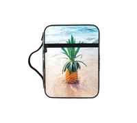 ESNAIUVCD Custodia per libri con stampa di ananas dal mare, per donne e ragazze, con manico, adatta per bibbia di dimensioni standard