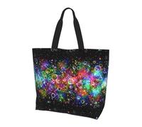 ESNAIUVCD Dreamy Colors Print Large Women Tote Bag,Elegante borsa a tracolla impermeabile da donna, borsa pieghevole da spiaggia da viaggio per lavoro, shopping