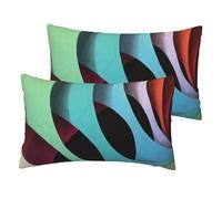 ESNAIUVCD Federa per cuscino rettangolare con stampa di un mondo colorato, federa per cuscino traspirante per hotel, casa, letto, decorazione (2 pezzi)