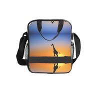 ESNAIUVCD Giraffe Al Tramonto Stampa Uomini Donne Pvc Trasparente Shopping Bag Impermeabile Vedere Attraverso Borsa, Con Maniglie Per Pranzo