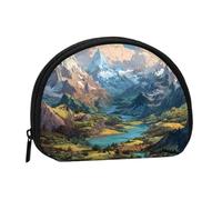 ESNAIUVCD Great Rivers Print Mini borsa portaoggetti portatile a forma di conchiglia portafoglio piccolo portamonete borsa portaoggetti