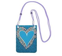 ESNAIUVCD I Love Gymnastics Print Carry A Mobile Phone Bag Diagonally,Crossbody Bag,Adatto per il trasporto di cambiamenti del telefono cellulare, ecc, Viola, Taglia unica