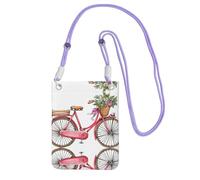 ESNAIUVCD La stampa della bicicletta porta una borsa per cellulare in diagonale, borsa a tracolla, adatta per trasportare il cambio del cellulare, ecc, Viola, Taglia unica