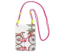 ESNAIUVCD La stampa della bicicletta porta una borsa per cellulare in diagonale, borsa a tracolla, adatta per trasportare il cambio del cellulare, ecc, Fucsia, Taglia unica