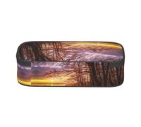 ESNAIUVCD Lonely Bench - Astuccio portapenne per bambini, con stampa tramonto e scritta "Sunset", grande capacità, astuccio per penne per la scuola elementare, astuccio per cancelleria per bambini