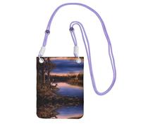 ESNAIUVCD Nature Wild Animal Deers stampa portare una borsa del telefono cellulare diagonalmente, borsa a tracolla, adatta per trasportare il cambiamento del cellulare, ecc, Viola, Taglia unica