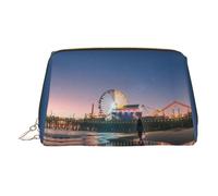 ESNAIUVCD Pier Lights - Trousse per cosmetici, in pelle PU, con cinturino da polso, da viaggio, per cosmetici, Oro, Taglia unica