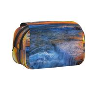 ESNAIUVCD Pretty Backgrounds Nature Sunset Print - Astuccio portapenne a doppio strato, grande capacità, adatto per ragazzi, ragazze e adulti, questo astuccio portapenne da ufficio con design a