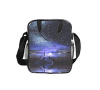 ESNAIUVCD Ragazza guardando stelle stampa uomo donna pvc trasparente shopping bag impermeabile vedere attraverso borsa, con maniglie per il pranzo