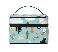 ESNAIUVCD Raining Cats & Dogs Print Toiletry Bag Large Cosmetic Bag Travel Makeup Bag Organizer per le donne, Nero , Taglia unica, Beauty Case