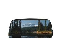 ESNAIUVCD Reflection Lake Print Pencil Bag Zipper Large Pencil Bag Work Travel - Astuccio multifunzionale per matite e trucchi, Argento, One Size, Beauty Case