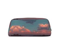 ESNAIUVCD River and The Great Sky Print - Astuccio con cerniera, grande, per lavoro e viaggio, astuccio multifunzionale per matite e trucchi, Argento, One Size, Beauty Case