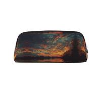ESNAIUVCD River and The Great Sky Print - Astuccio con cerniera, grande, per lavoro e viaggio, astuccio multifunzionale per matite e trucchi, Argento, One Size, Beauty Case
