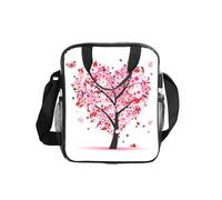 ESNAIUVCD Sacchetto trasparente della spesa del PVC degli uomini delle donne della stampa dell'albero del cuore impermeabile vede attraverso la borsa, con le maniglie per il pranzo