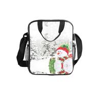 ESNAIUVCD Sacchetto trasparente della spesa impermeabile del PVC degli uomini delle donne della stampa di buon Natale vedere attraverso la borsa, con le maniglie per il pranzo