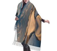 ESNAIUVCD Sciarpa scialle da donna con stampa di dune di sabbia del fiume calmo, sciarpa alla moda invernale alla moda grande sciarpa calda in cashmere