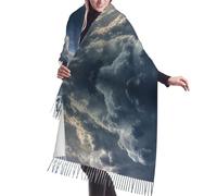 ESNAIUVCD Sciarpa scialle delle donne della stampa del temporale, sciarpa alla moda alla moda inverno grande sciarpa calda della nappa del cashmere