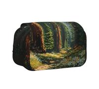 ESNAIUVCD Sequoia Forest Print - Astuccio portapenne a doppio strato, grande capacità, adatto per ragazzi, ragazze e adulti, questo astuccio portapenne da ufficio con design a scomparti